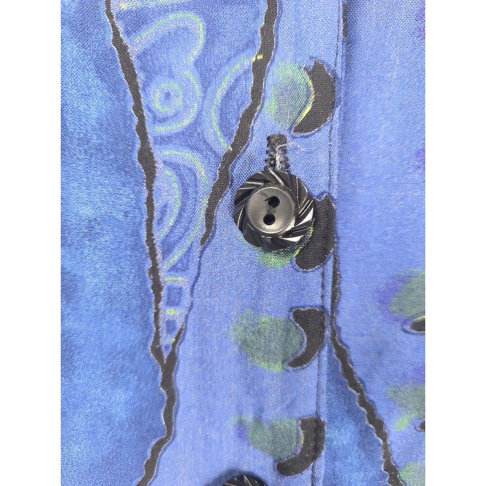 Vintage Cascais California Dress Size 16 Blue Abstract Paisley Sleeveless USA - Picture 5 of 9